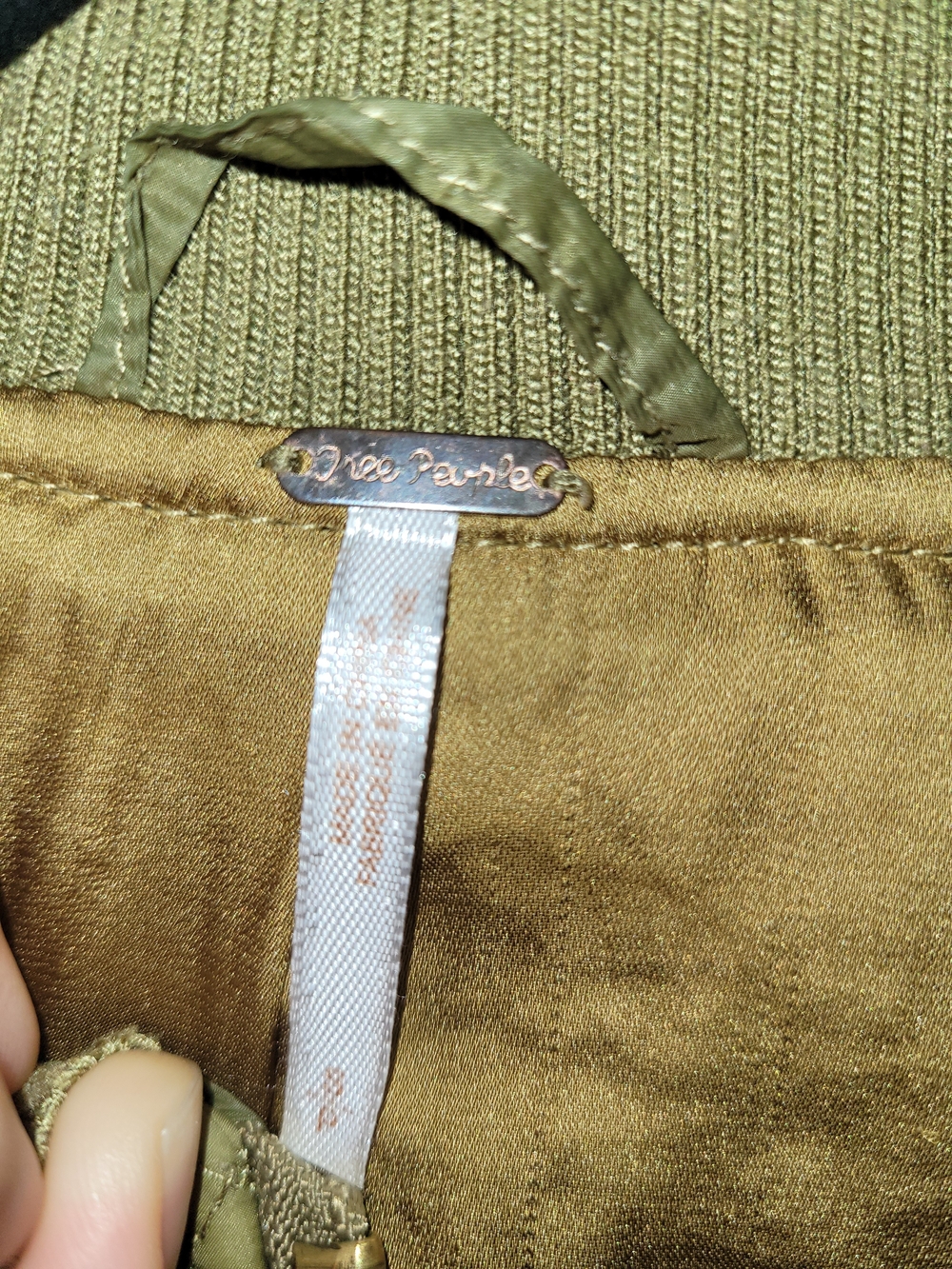 Free People Easy Quilted Dolman Bomber Jacket Olive Green - Picture 5 of 10